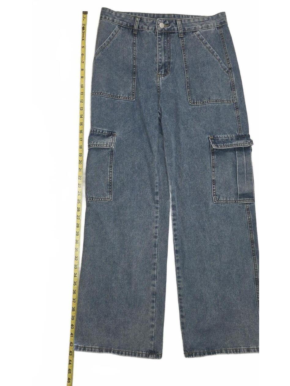 Xl Size Blue Denim Cargo Pants